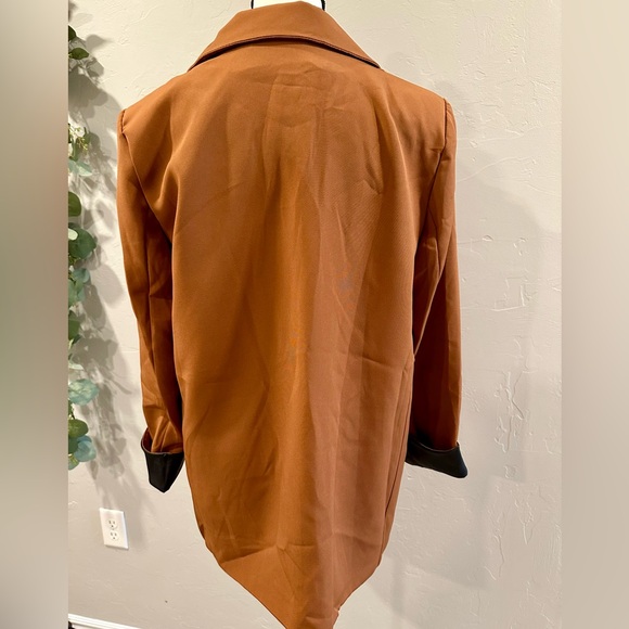 MYLA OVERSIZED BLAZER JACKET-BROWN Sizes Small through Plus - Picture 6 of 9